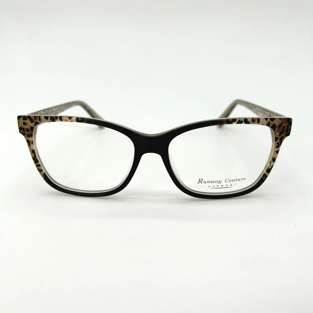 Womens Eyeglasses Frames Runway Couture RCE-305 Size 53-15-135 Leopard Print NEW
